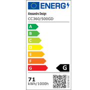 Crystal Chandelier ALHAMBRA Eleganza, LED, 72W, Diameter 49cm, Warm/Cold/Neutral Light, Dimmable, Adjustable Height, Gold