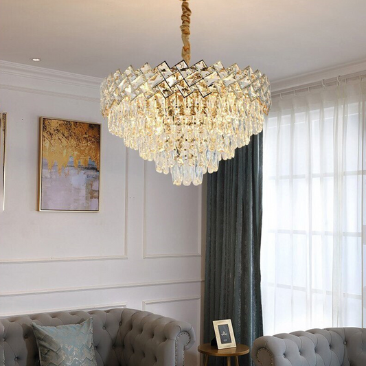 Crystal Chandelier WINDSOR Nobile 5xE14, Diameter 40cm, Shiny Gold, Adjustable Height