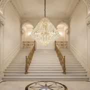 KONIG Grande Supremo Crystal Chandelier, 54xE14, D150 cm, Gold, Adjustable Height, Metal and Crystal