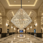KONIG Grande Supremo Crystal Chandelier, 54xE14, D150 cm, Gold, Adjustable Height, Metal and Crystal
