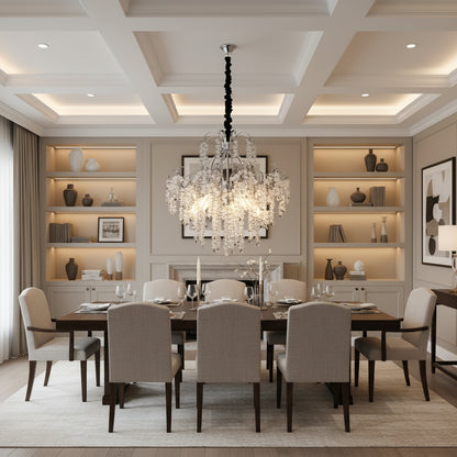 Crystal Chandelier CC9311/5CH, 5x E14, Diameter 50cm, Chrome