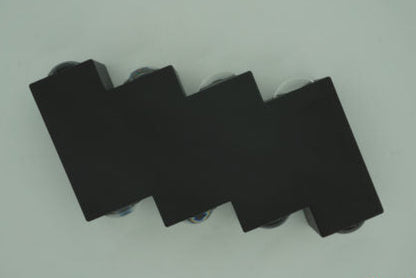 Outdoor and Indoor LED wall light, 4 Sources x 1W, IP65, ABS, Black, 3000K