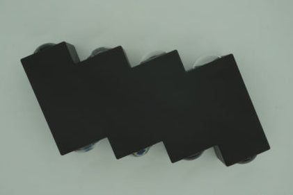 Outdoor and Indoor LED wall light, 4 Sources x 1W, IP65, ABS, Black, 3000K