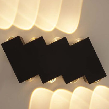 Outdoor and Indoor LED wall light, 4 Sources x 1W, IP65, ABS, Black, 3000K