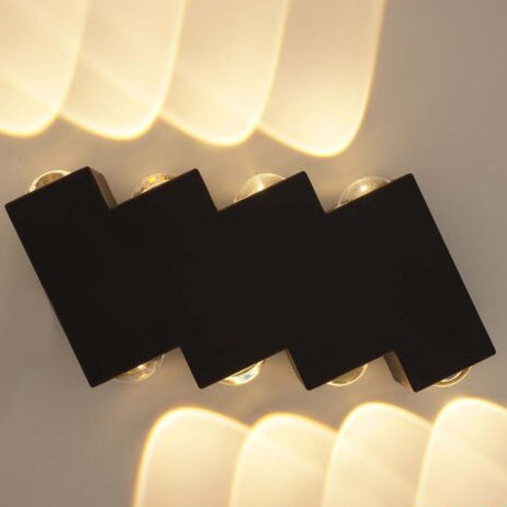 Outdoor and Indoor LED wall light, 4 Sources x 1W, IP65, ABS, Black, 3000K