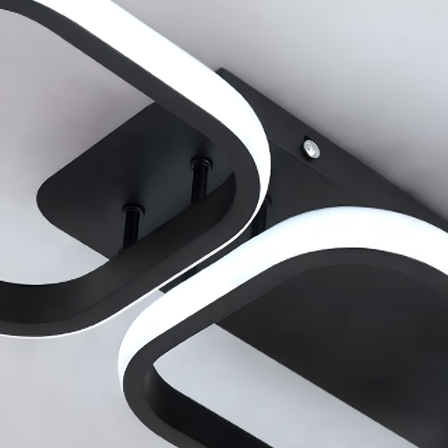 LED Chandelier VERTEX 35W, 3 Squares, Linear, Cold/Warm/Neutral light, Black