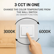 LED chandelier with ZOE remote control, 60W, 3 Squares, Cold/Warm/Neutral light, Dimmable, White