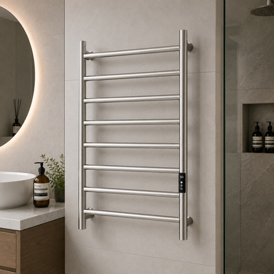 Electric Towel Heater, 100W, Metal, Silver