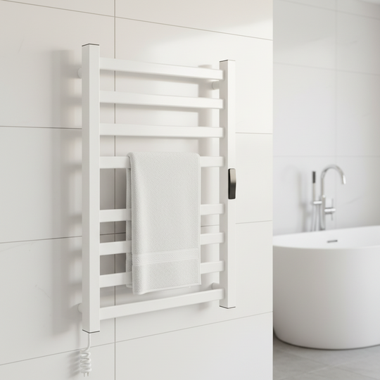 Electric Towel Heater, 185W, Metal, White