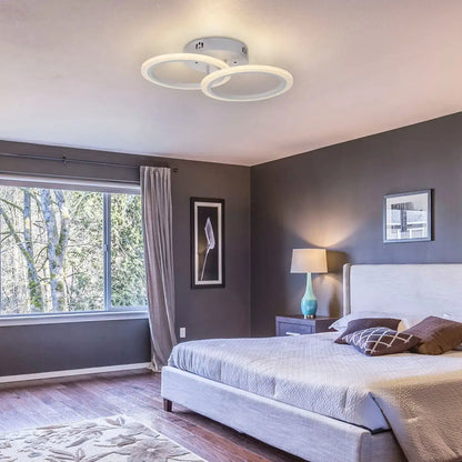 LED Chandelier with Remote Control BETTY, 28W, 2 Circles, Cold/Warm/Neutral Light, Dimmable, White 
