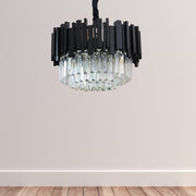 BLOIS Nobile Crystal Chandelier 4xE14, Diameter 40cm, Black, Adjustable Height