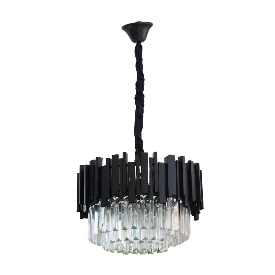 BLOIS Nobile Crystal Chandelier 4xE14, Diameter 40cm, Black, Adjustable Height