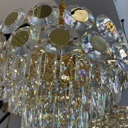 Chandelier MUKE 8*E27, Metal and Crystal, Gold