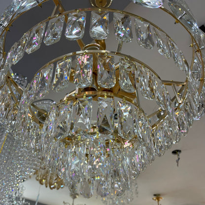 Chandelier MUKE 8*E27, Metal and Crystal, Gold