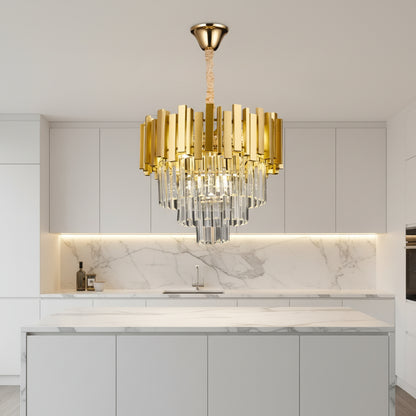 BLOIS Nobile Chandelier, Diameter 40cm, 5x E14 Gold, Adjustable Height