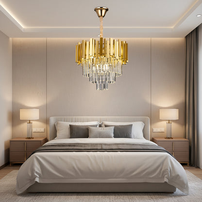 BLOIS Nobile Chandelier, Diameter 40cm, 5x E14 Gold, Adjustable Height