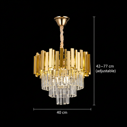 BLOIS Nobile Chandelier, Diameter 40cm, 5x E14 Gold, Adjustable Height