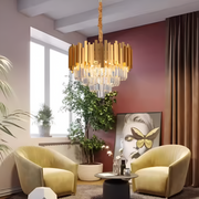 Candelabru BLOIS Petito, Diametru 30cm, 3x E14 Auriu Lucios, Inaltime Reglabila Candelabre Cristal Default Title Alessandro Design