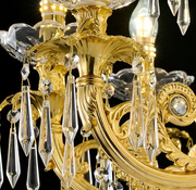 Crystal Chandelier 11xE14, D80cm, Shiny Gold, Adjustable Height, Metal and Crystal Crystal Chandeliers Default Title Alessandro Design