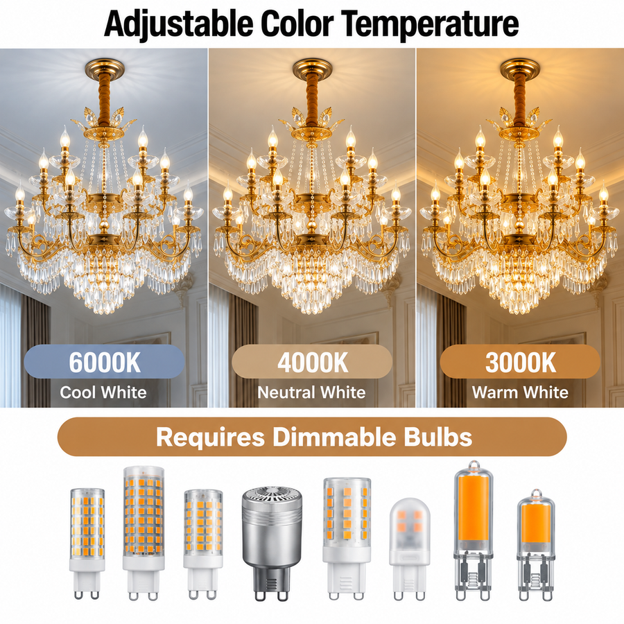 Crystal Chandelier 19xE14, D95cm, Shiny Gold, Adjustable Height, Metal and Crystal