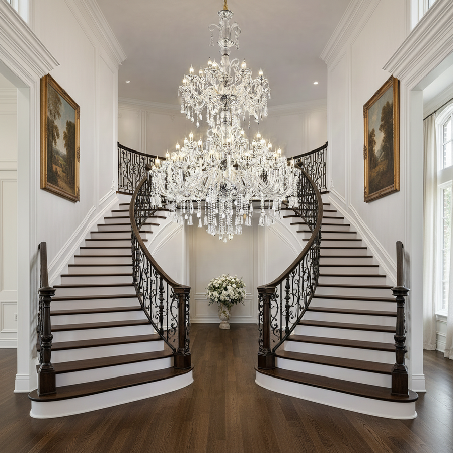 Crystal Chandelier, 55xE14, Diameter 145cm, Height 230cm, Silver, Adjustable Height, Elegant Design Crystal Chandeliers Default Title Alessandro Design