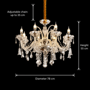 Crystal Chandelier 8xE14, D78cm, Silver, Adjustable Height, Metal and Crystal Crystal Chandeliers Default Title Alessandro Design