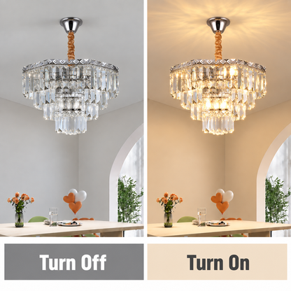 Crystal Chandelier ADAMA Nobile, 5x E14, Diameter 40cm, Shiny Chrome, Adjustable Height