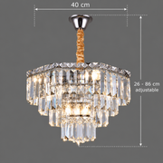 Crystal Chandelier ADAMA Nobile, 5x E14, Diameter 40cm, Shiny Chrome, Adjustable Height