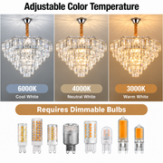 ADAMA Regalis Crystal Chandelier, 14x E14, Diameter 80cm, Shiny Chrome, Adjustable Height