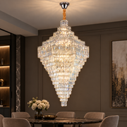 Crystal Chandelier ADAMA Titania, 60x E14, Diameter 135cm, Shiny Chrome, Adjustable Height