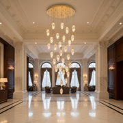 Suspended Crystal LED Chandelier, Justinian, Diameter 60cm, Adjustable Height, Gold, Metal and Crystal