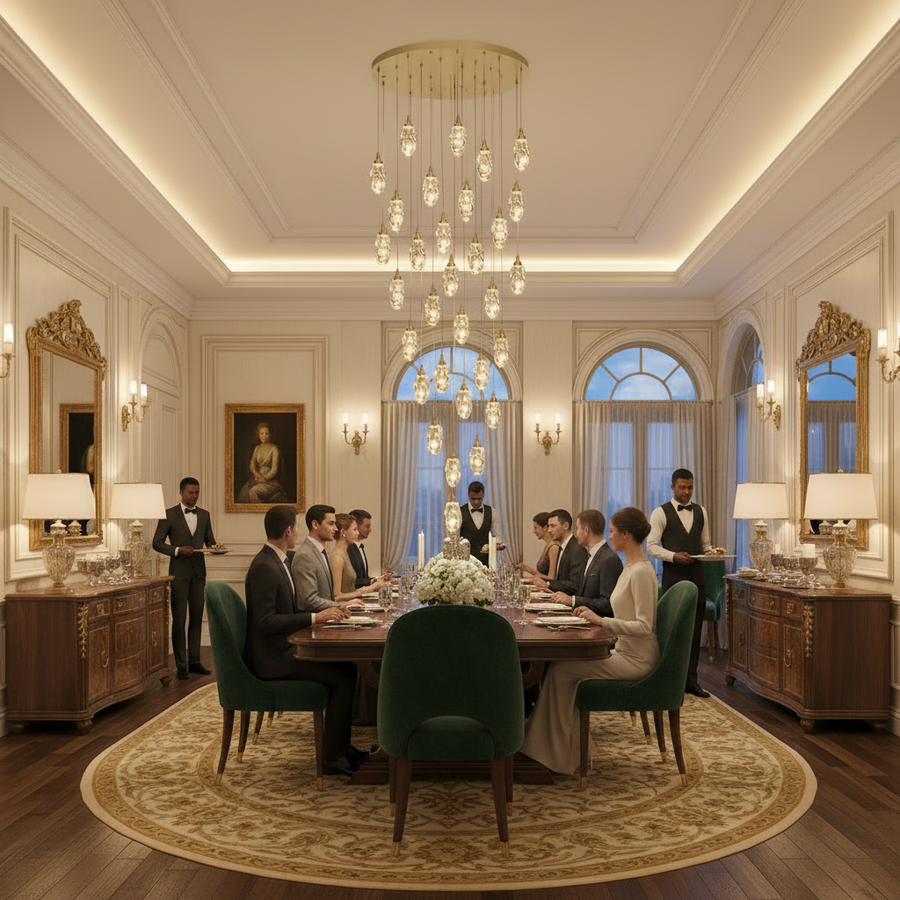Suspended Crystal LED Chandelier, Justinian, Diameter 60cm, Adjustable Height, Gold, Metal and Crystal