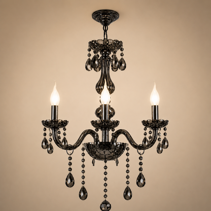 Crystal Chandelier AUGUST Eleganza, 3xE14, Diameter 48cm, Silver, Adjustable Height