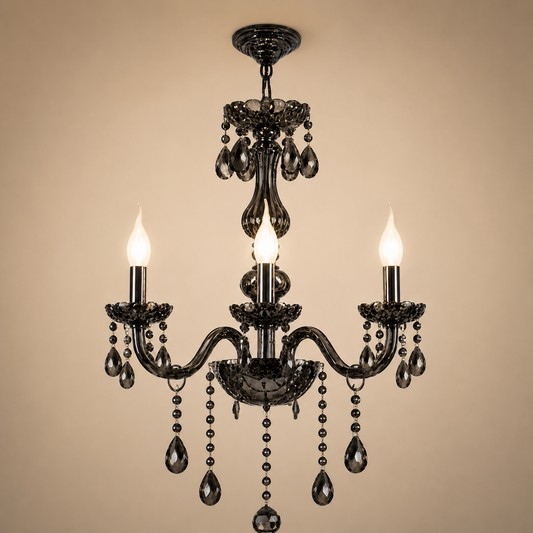 Crystal Chandelier AUGUST Eleganza, 3xE14, Diameter 48cm, Silver, Adjustable Height