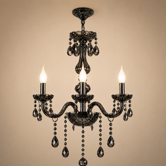 Crystal Chandelier AUGUST Eleganza, 3xE14, Diameter 48cm, Silver, Adjustable Height