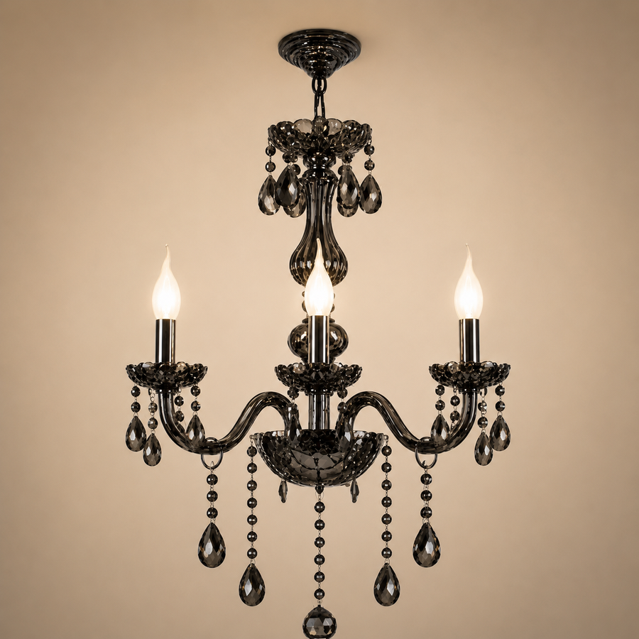 Crystal Chandelier AUGUST Eleganza, 3xE14, Diameter 48cm, Silver, Adjustable Height