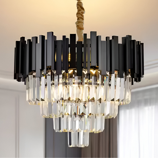 Candelabru Cristal BLOIS Nobile 5xE14, Diametru 40cm, Negru, Inaltime Reglabila Candelabre Cristal Default Title Alessandro Design