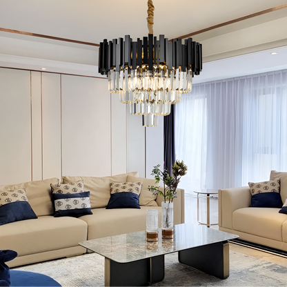 Crystal Chandelier BLOIS Nobile 5xE14, Diameter 40cm, Black, Adjustable Height Crystal Chandeliers Default Title Alessandro Design