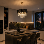 Crystal Chandelier BLOIS Nobile 5xE14, Diameter 40cm, Black, Adjustable Height