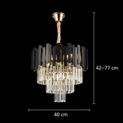 Crystal Chandelier BLOIS Nobile 5xE14, Diameter 40cm, Black, Adjustable Height