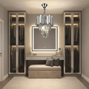 Crystal Chandelier BLOIS Petito 3xE14, Diameter 30cm, Silver, Adjustable Height