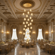 Suspended Crystal LED Chandelier, Justinian, Diameter 60cm, Adjustable Height, Gold, Metal and Crystal