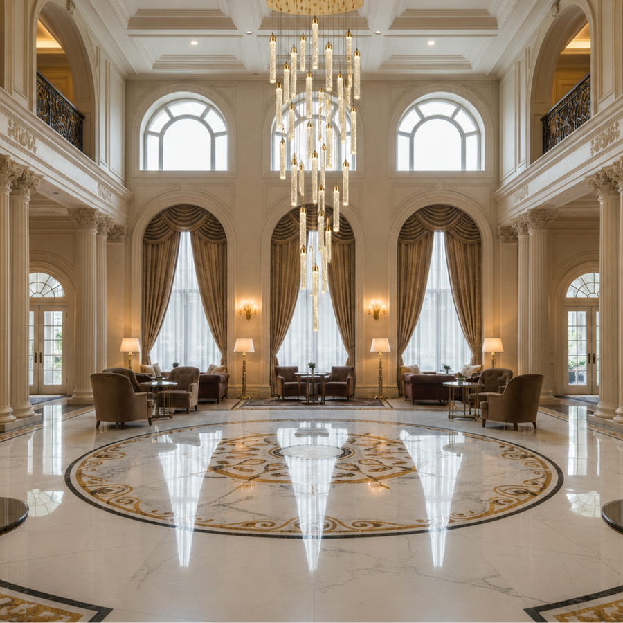 Suspended Crystal LED Chandelier, Justinian, Diameter 60cm, Adjustable Height, Gold, Metal and Crystal