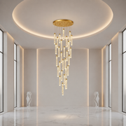 Suspended Crystal LED Chandelier, Justinian, Diameter 60cm, Adjustable Height, Gold, Metal and Crystal