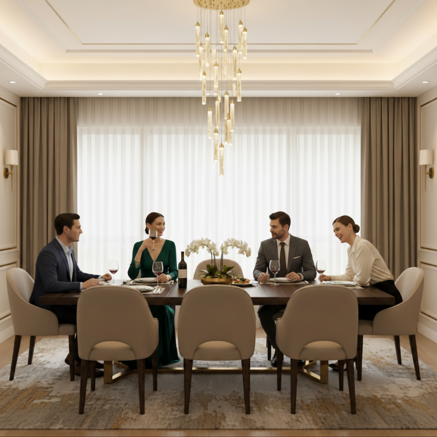 Suspended Crystal LED Chandelier, Justinian, Diameter 60cm, Adjustable Height, Gold, Metal and Crystal