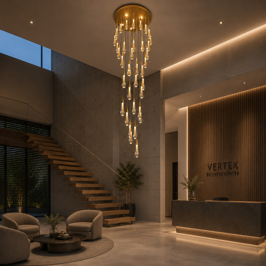 Suspended Crystal LED Chandelier, 39W, Justinian, Diameter 60cm, Adjustable Height, Gold, Metal and Crystal
