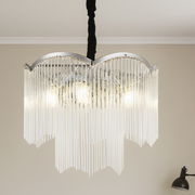 MEKELLE Regalis Crystal Chandelier, 18x E14, Diameter 80cm, Metal and Crystal, Shiny Chrome, Adjustable Height