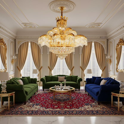 Crystal Chandelier PALACE Supremo 29xG9, D115cm, Shiny Gold, Adjustable Height, Metal and Crystal Crystal Chandeliers Default Title Alessandro Design