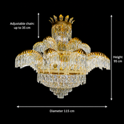 Crystal Chandelier PALACE Supremo 29xG9, D115cm, Shiny Gold, Adjustable Height, Metal and Crystal Crystal Chandeliers Default Title Alessandro Design