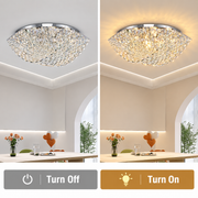 Crystal Chandelier QEQERTARSUAQ Elegance, 7x E14, Diameter 50cm, Metal and Crystal, Shiny Chrome